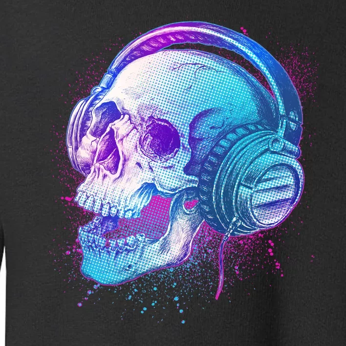 Headphones Music Lover Skull Toddler Sweatshirt