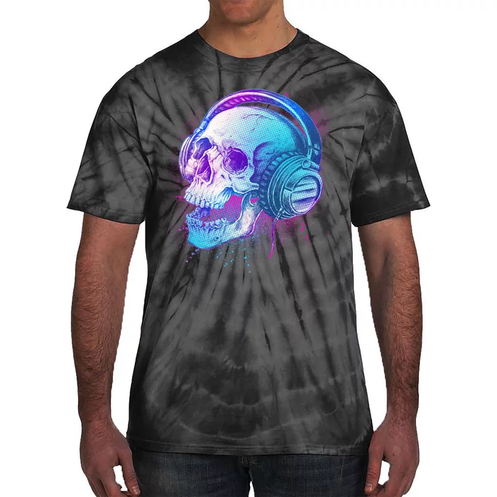 Headphones Music Lover Skull Tie-Dye T-Shirt