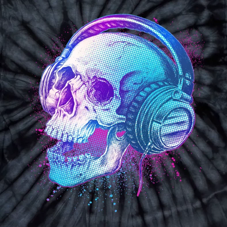 Headphones Music Lover Skull Tie-Dye T-Shirt