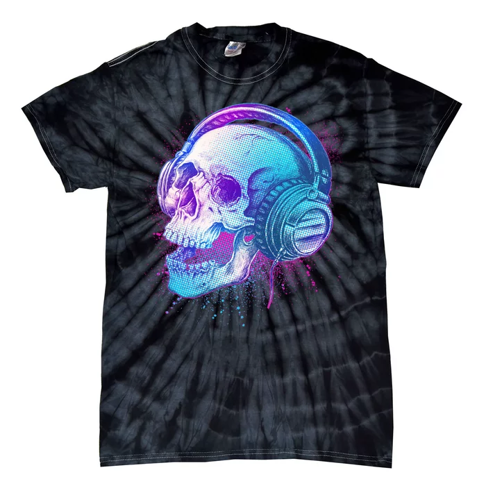 Headphones Music Lover Skull Tie-Dye T-Shirt