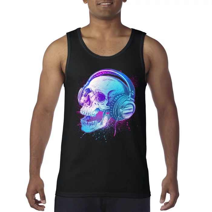 Headphones Music Lover Skull Tank Top