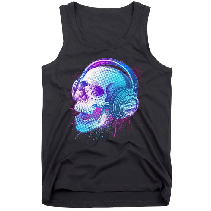 Headphones Music Lover Skull Tank Top