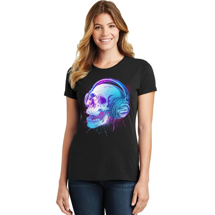 Headphones Music Lover Skull Women's T-Shirt