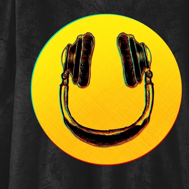 Headphones Smiley Hooded Wearable Blanket