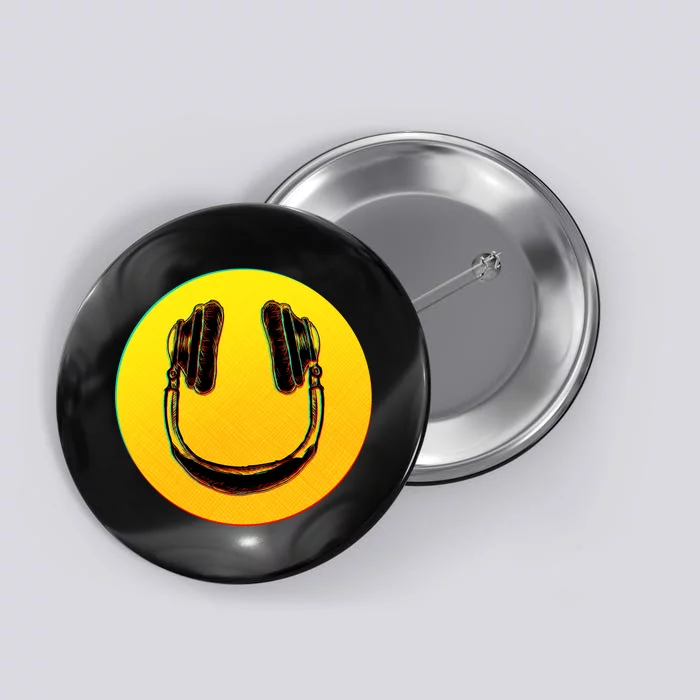 Headphones Smiley Button