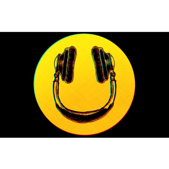 Headphones Smiley Bumper Sticker