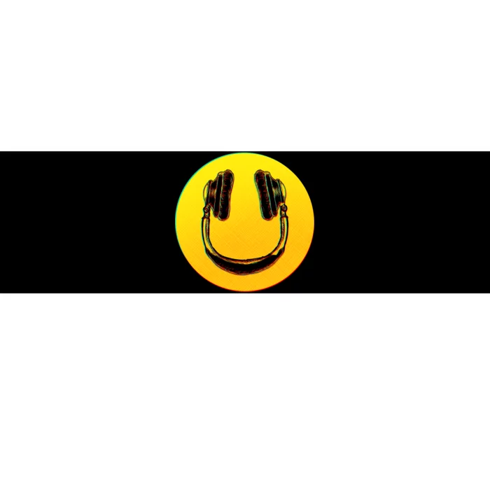 Headphones Smiley Bumper Sticker