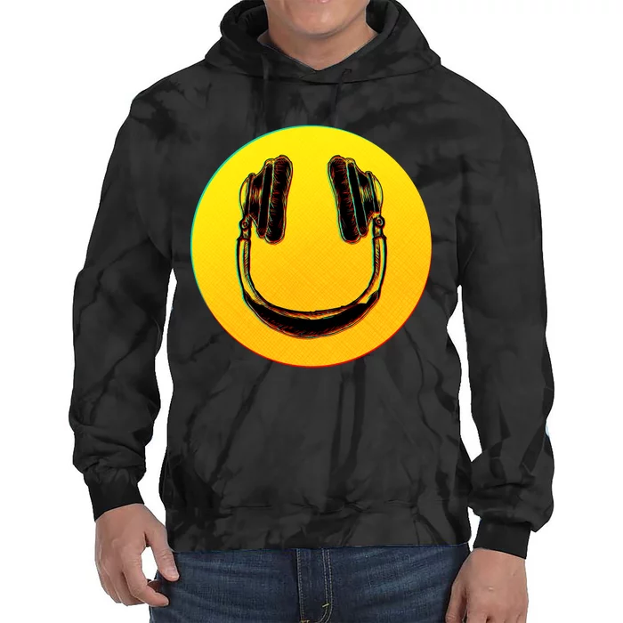 Headphones Smiley Tie Dye Hoodie