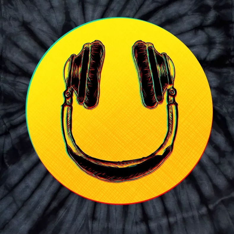 Headphones Smiley Tie-Dye T-Shirt