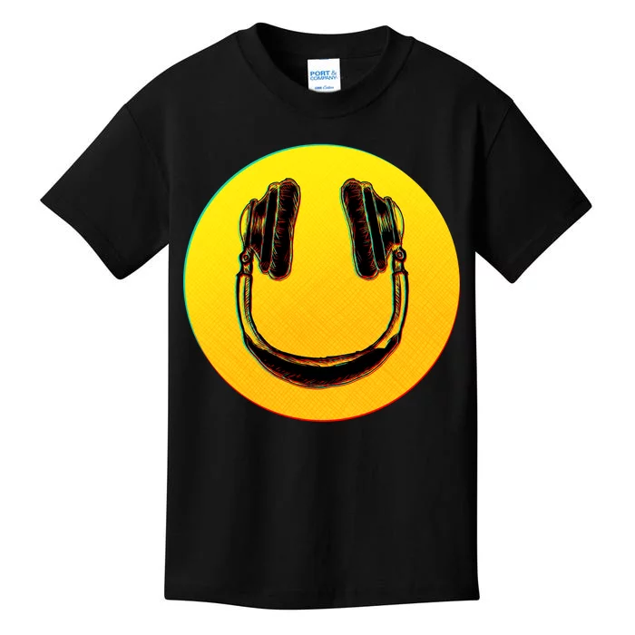 Headphones Smiley Kids T-Shirt