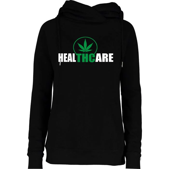 Health Care THC Weed Womens Funnel Neck Pullover Hood