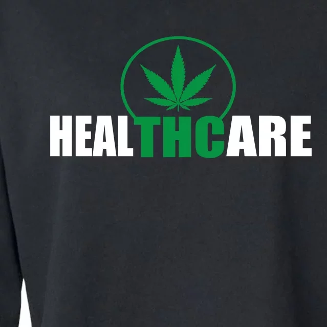 Health Care THC Weed Cropped Pullover Crew