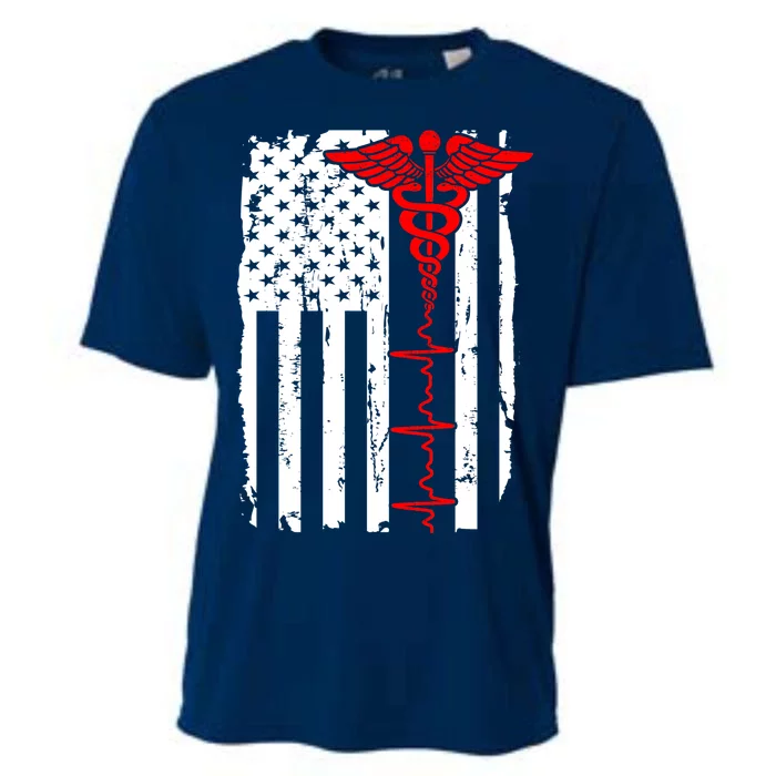 Healthcare Front line US Flag Cooling Performance Crew T-Shirt