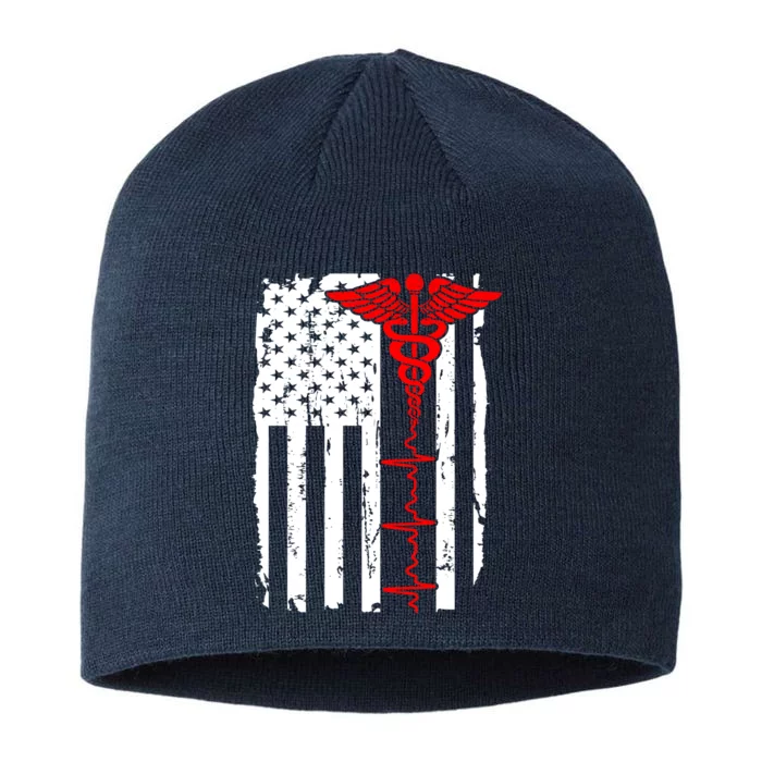 Healthcare Front line US Flag 8 1/2in Sustainable Knit Beanie