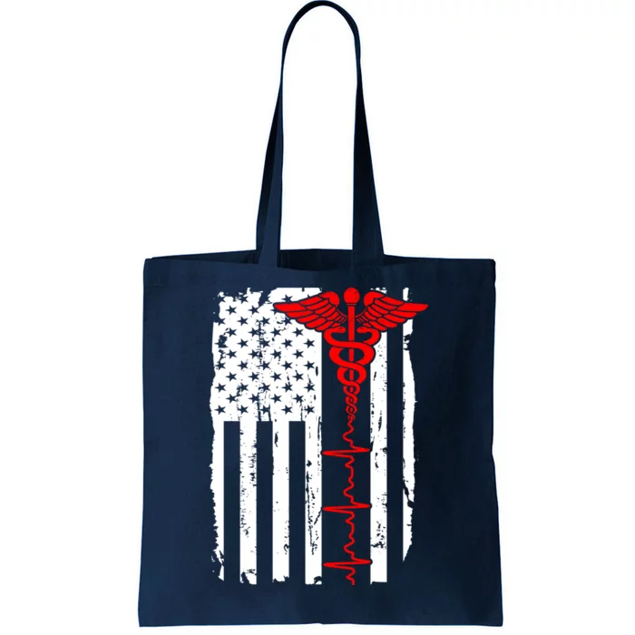 Healthcare Front line US Flag Tote Bag