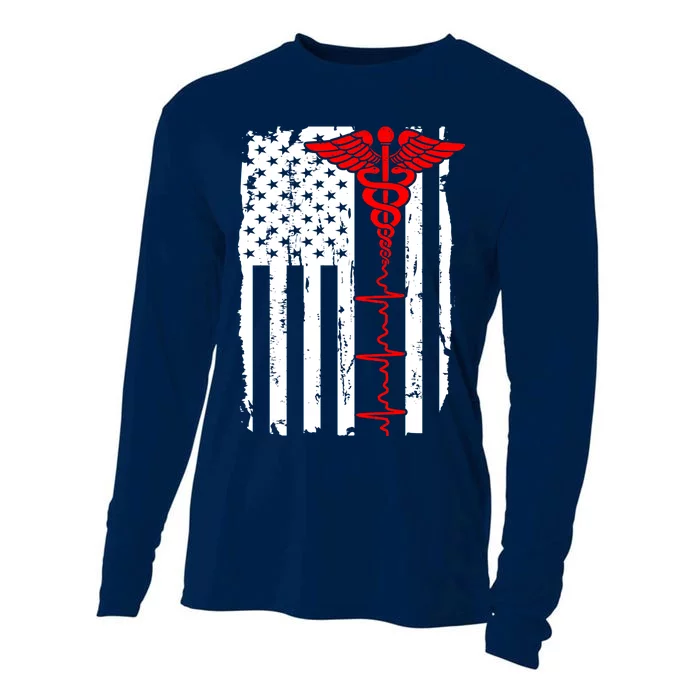 Healthcare Front line US Flag Cooling Performance Long Sleeve Crew