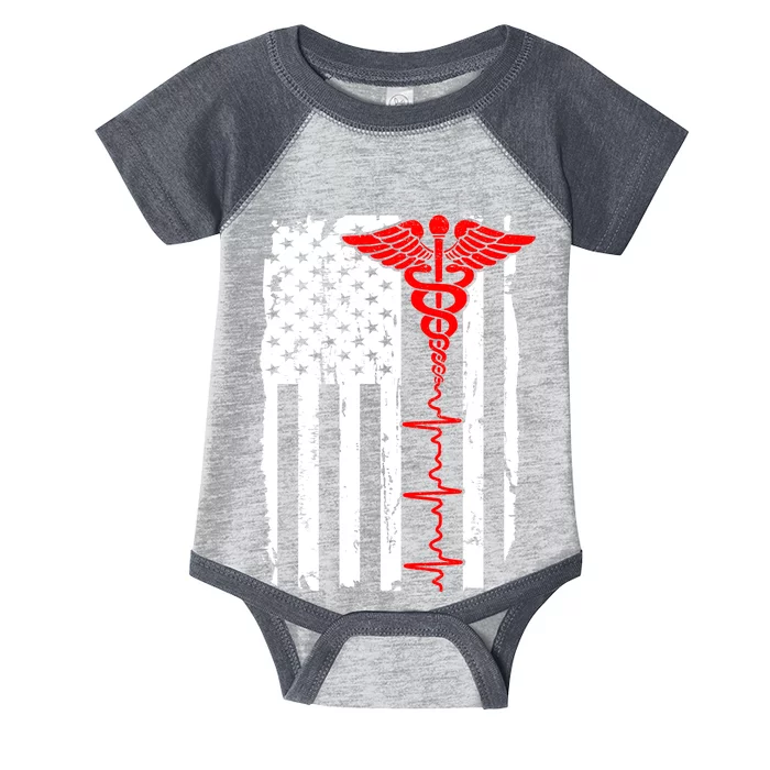 Healthcare Front line US Flag Infant Baby Jersey Bodysuit