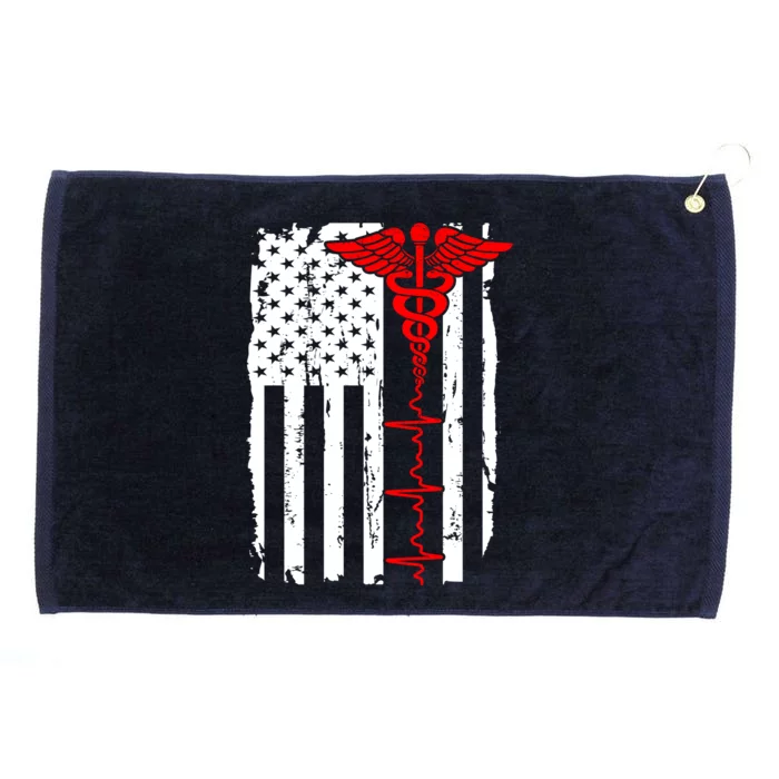 Healthcare Front line US Flag Grommeted Golf Towel