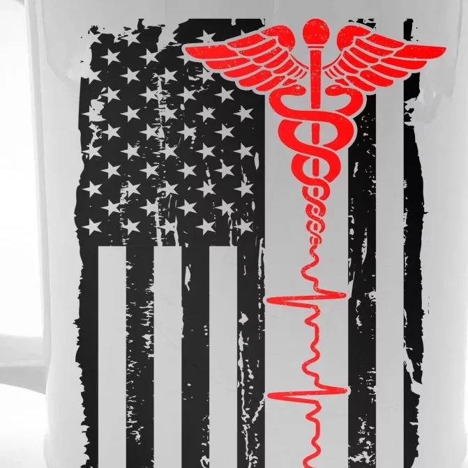 Healthcare Front line US Flag Front & Back Beer Stein