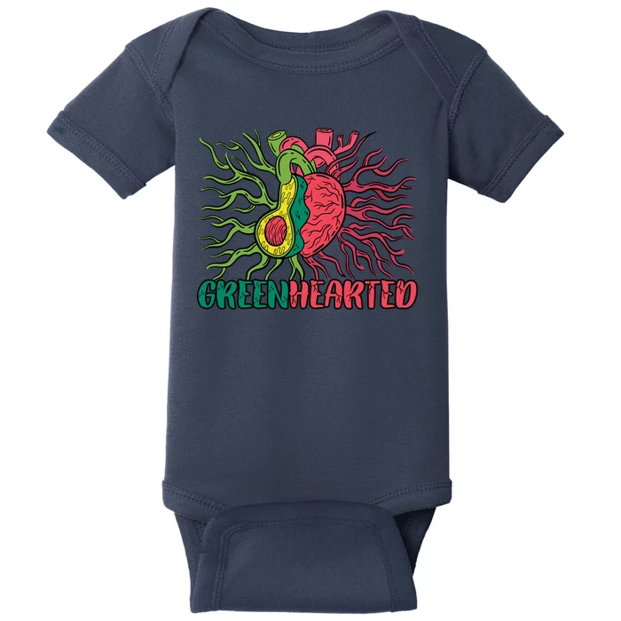 Heart And Avocado Baby Bodysuit