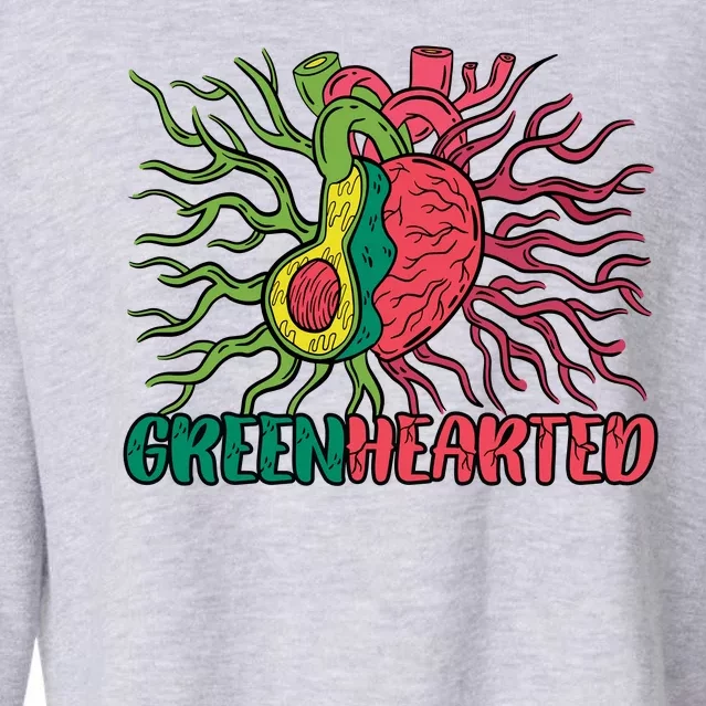 Heart And Avocado Cropped Pullover Crew