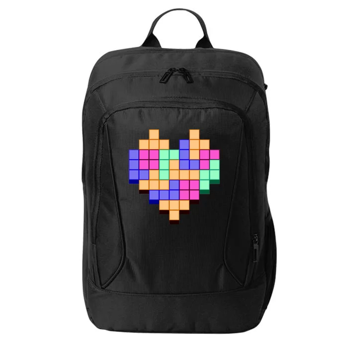 Heart Block Game Valentine's Day Gamer Love City Backpack