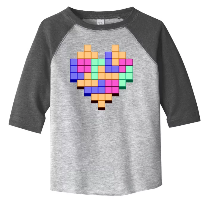 Heart Block Game Valentine's Day Gamer Love Toddler Fine Jersey T-Shirt