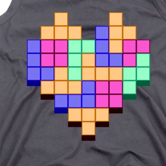 Heart Block Game Valentine's Day Gamer Love Tank Top