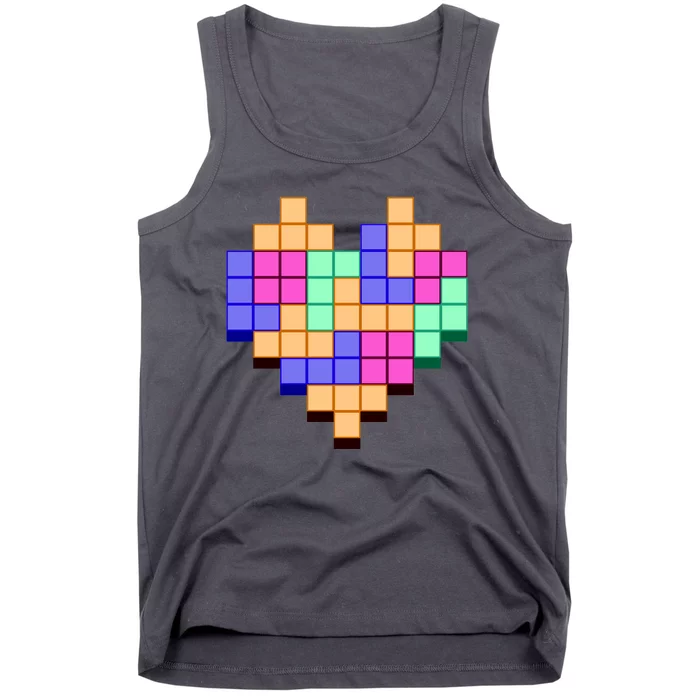 Heart Block Game Valentine's Day Gamer Love Tank Top