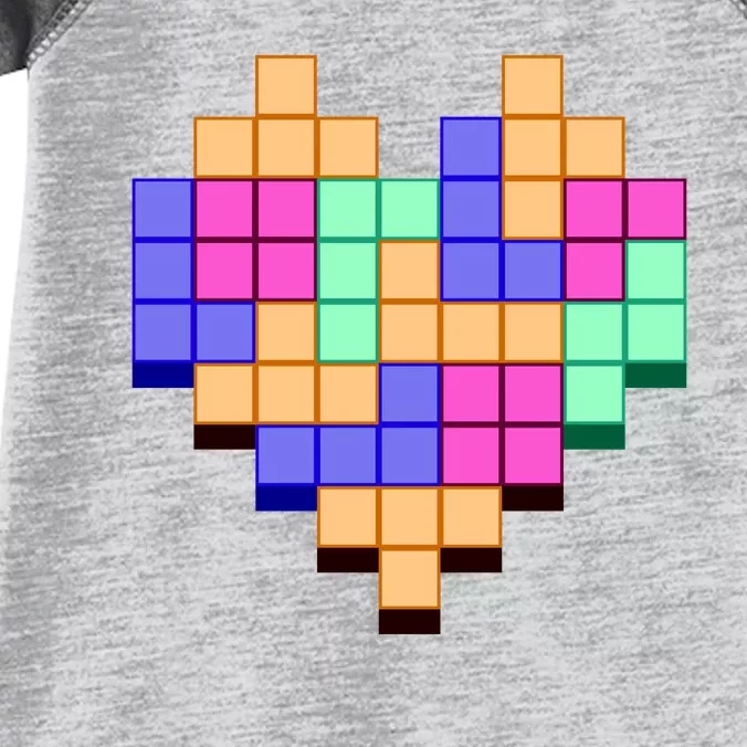 Heart Block Game Valentine's Day Gamer Love Infant Baby Jersey Bodysuit