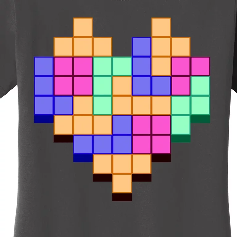 Heart Block Game Valentine's Day Gamer Love Women's T-Shirt