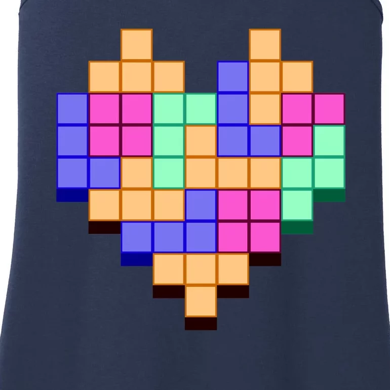 Heart Block Game Valentine's Day Gamer Love Ladies Essential Tank