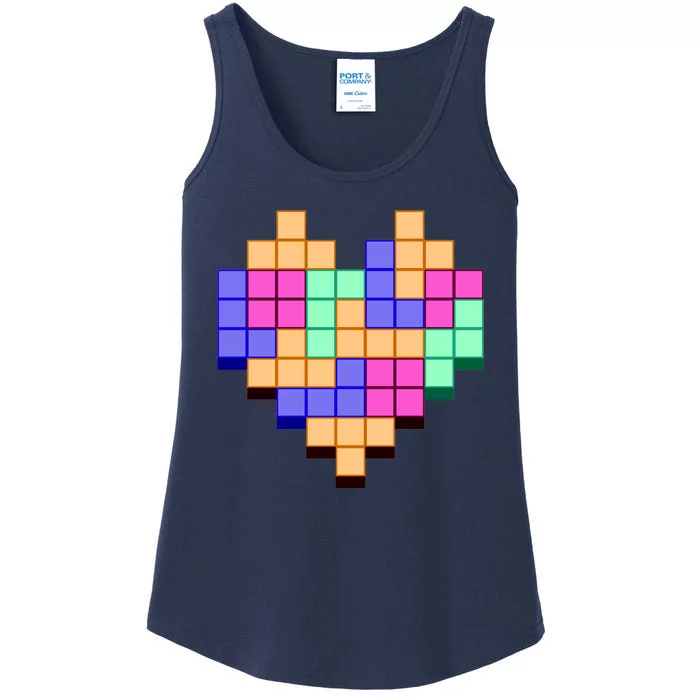 Heart Block Game Valentine's Day Gamer Love Ladies Essential Tank