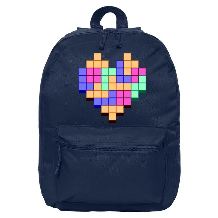 Heart Block Game Valentine's Day Gamer Love 16 in Basic Backpack