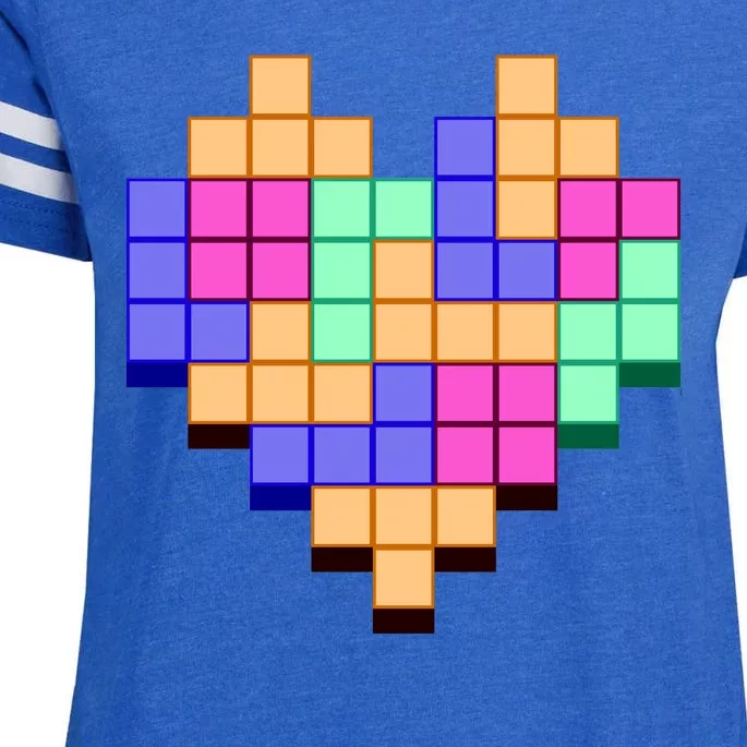 Heart Block Game Valentine's Day Gamer Love Enza Ladies Jersey Football T-Shirt