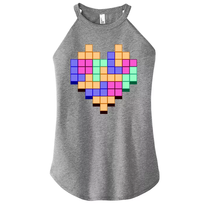 Heart Block Game Valentine's Day Gamer Love Women’s Perfect Tri Rocker Tank