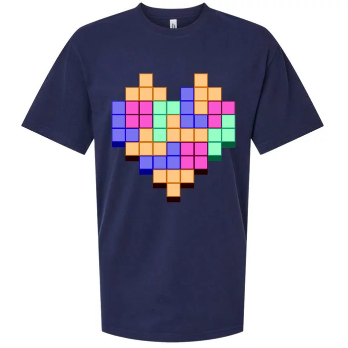 Heart Block Game Valentine's Day Gamer Love Sueded Cloud Jersey T-Shirt