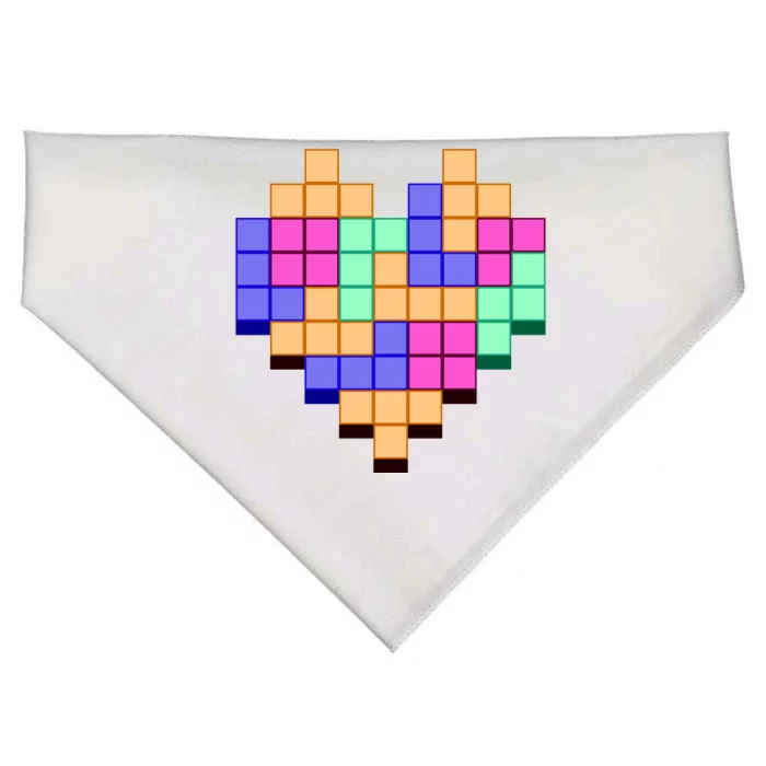 Heart Block Game Valentine's Day Gamer Love USA-Made Doggie Bandana