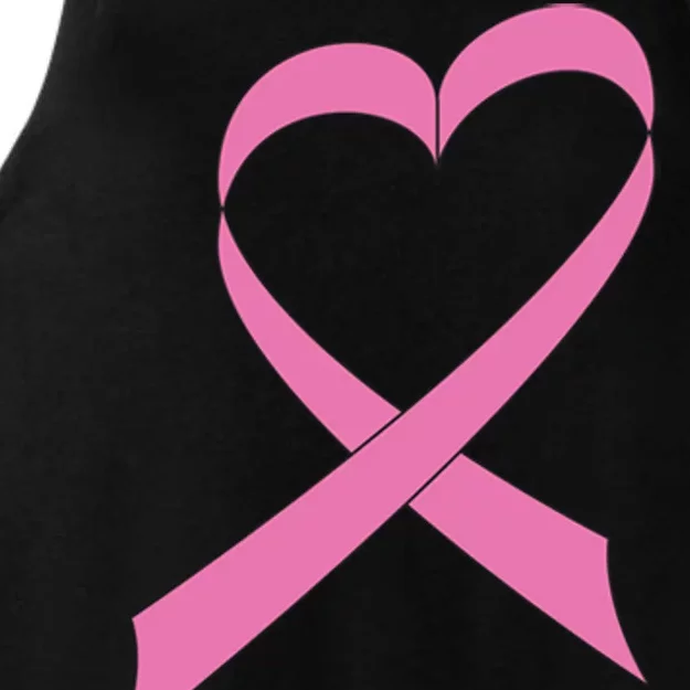 Heart Breast Cancer Ribbon Ladies Tri-Blend Wicking Tank