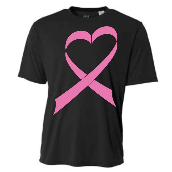 Heart Breast Cancer Ribbon Cooling Performance Crew T-Shirt