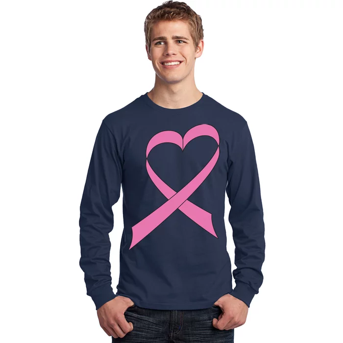 Heart Breast Cancer Ribbon Long Sleeve Shirt