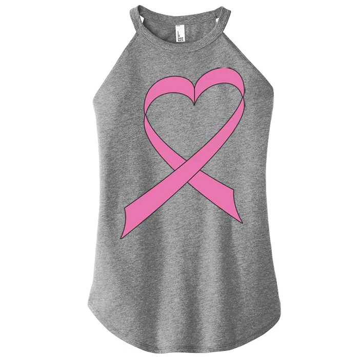 Heart Breast Cancer Ribbon Women’s Perfect Tri Rocker Tank