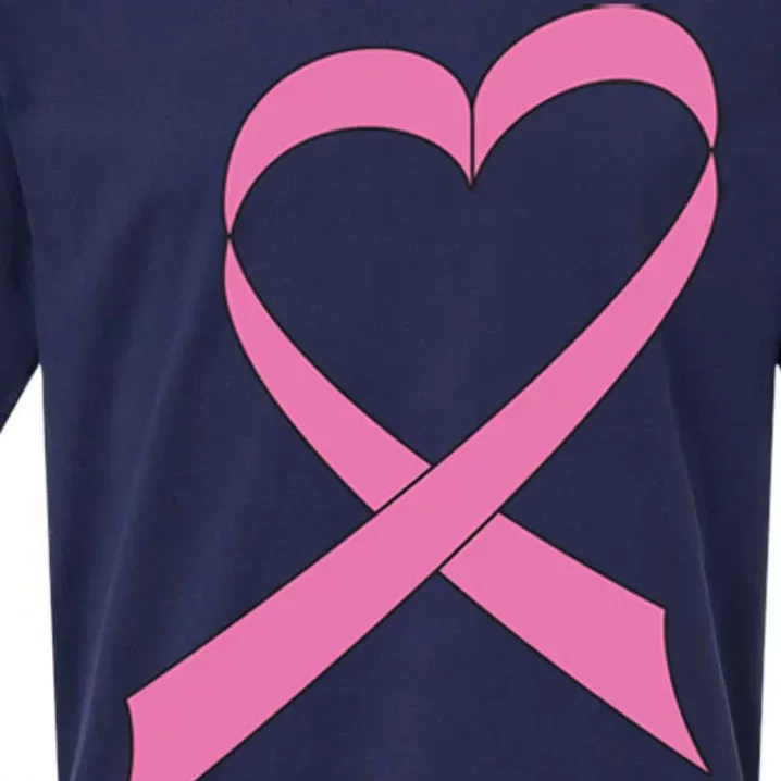 Heart Breast Cancer Ribbon Sueded Cloud Jersey T-Shirt