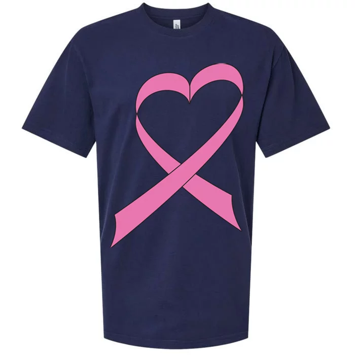 Heart Breast Cancer Ribbon Sueded Cloud Jersey T-Shirt