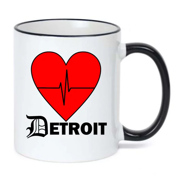 Heart Detroit Pulse Black Color Changing Mug