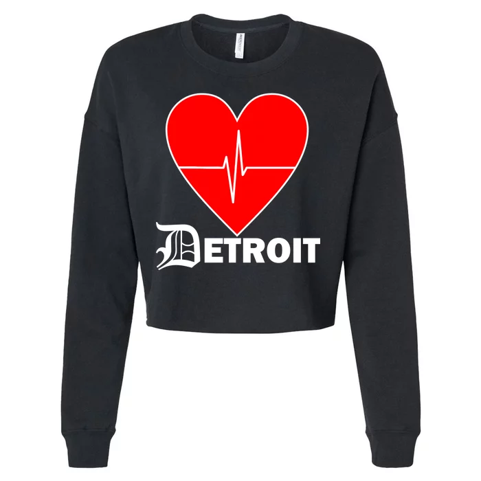 Heart Detroit Pulse Cropped Pullover Crew