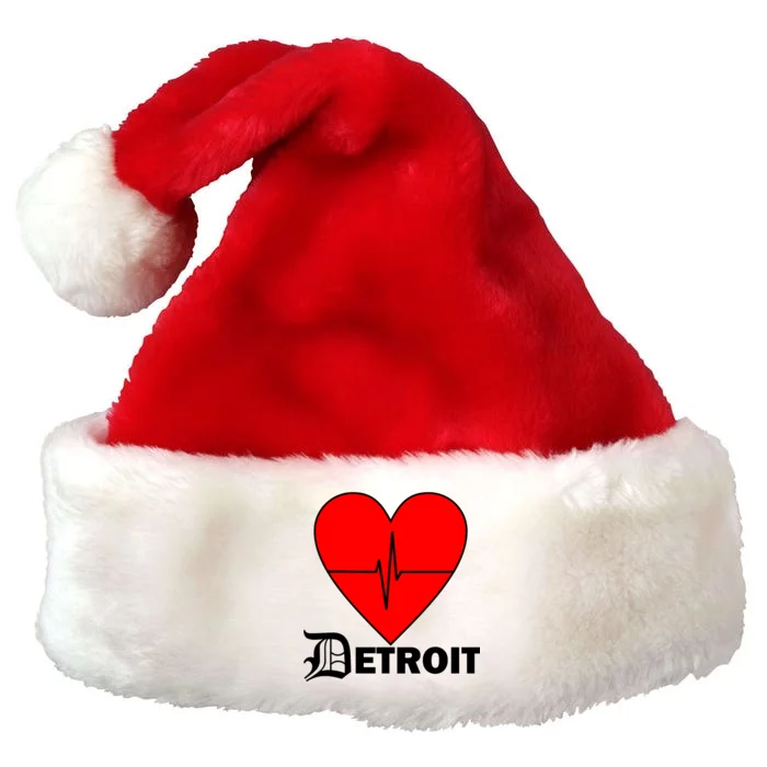 Heart Detroit Pulse Premium Christmas Santa Hat