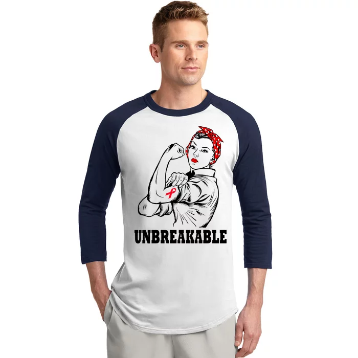 Heart Diseases Unbreakable We Can Do It Baseball Sleeve Shirt