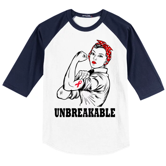 Heart Diseases Unbreakable We Can Do It Baseball Sleeve Shirt