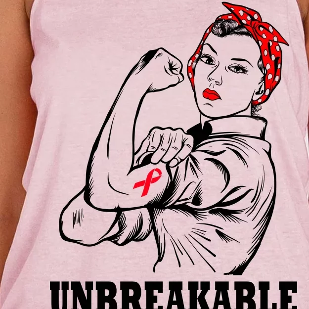 Heart Diseases Unbreakable We Can Do It Women's Knotted Racerback Tank